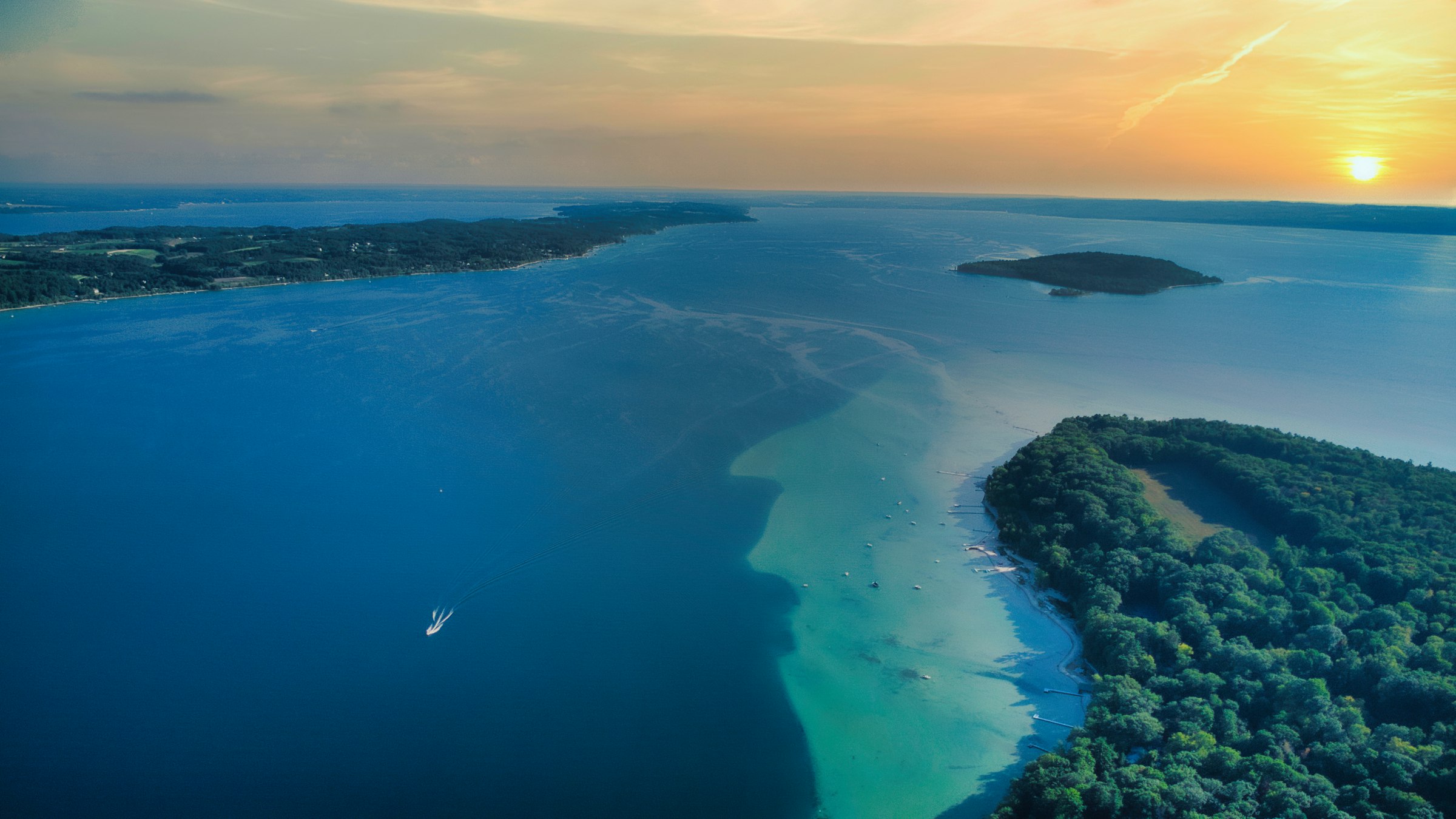 Grand Traverse Bay at sunset